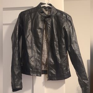 Women's black faux leather jacket